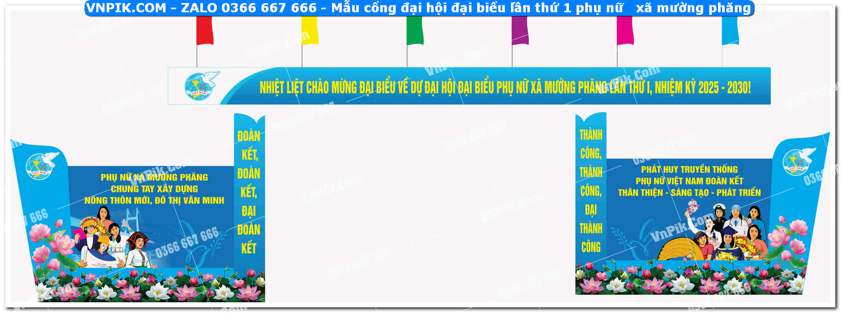 Mẫu cổng đại hội đại biểu lần thứ 1 phụ nữ xã mường phăng