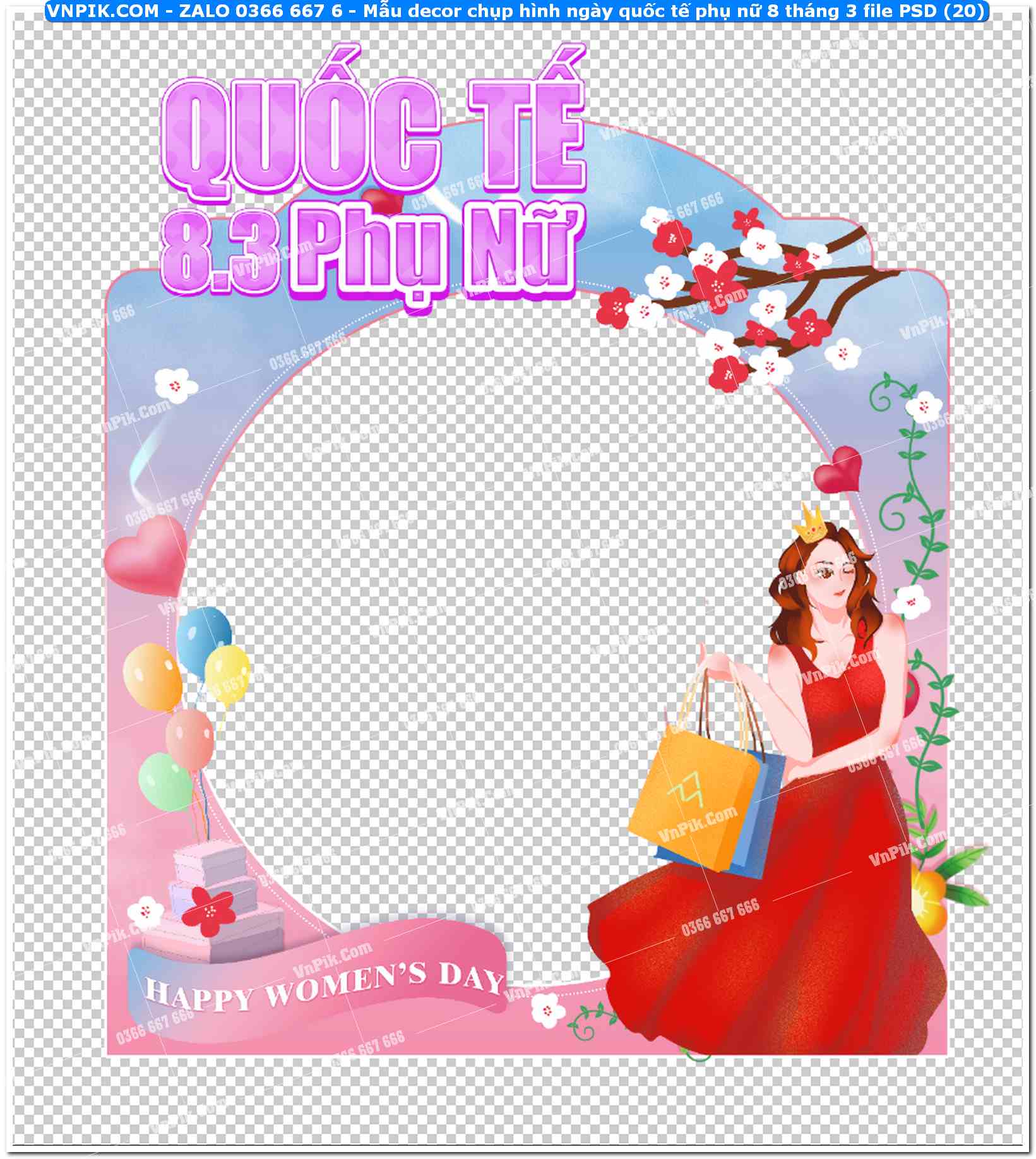 Mẫu decor chụp hình ngày quốc tế phụ nữ 8 tháng 3 file PSD (20)