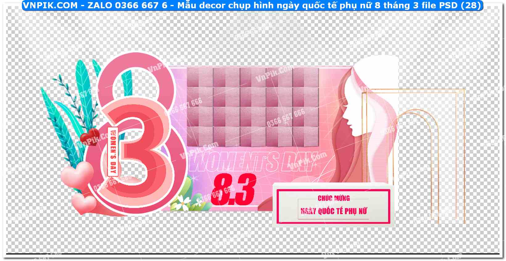 Mẫu decor chụp hình ngày quốc tế phụ nữ 8 tháng 3 file PSD (28)