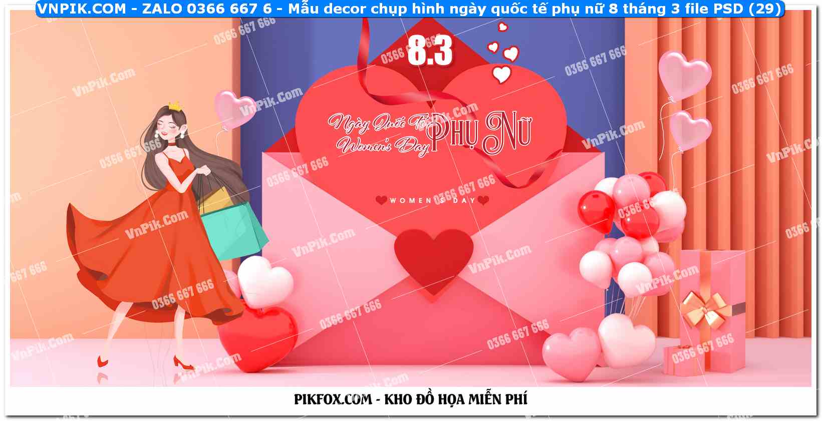 Mẫu decor chụp hình ngày quốc tế phụ nữ 8 tháng 3 file PSD (29)