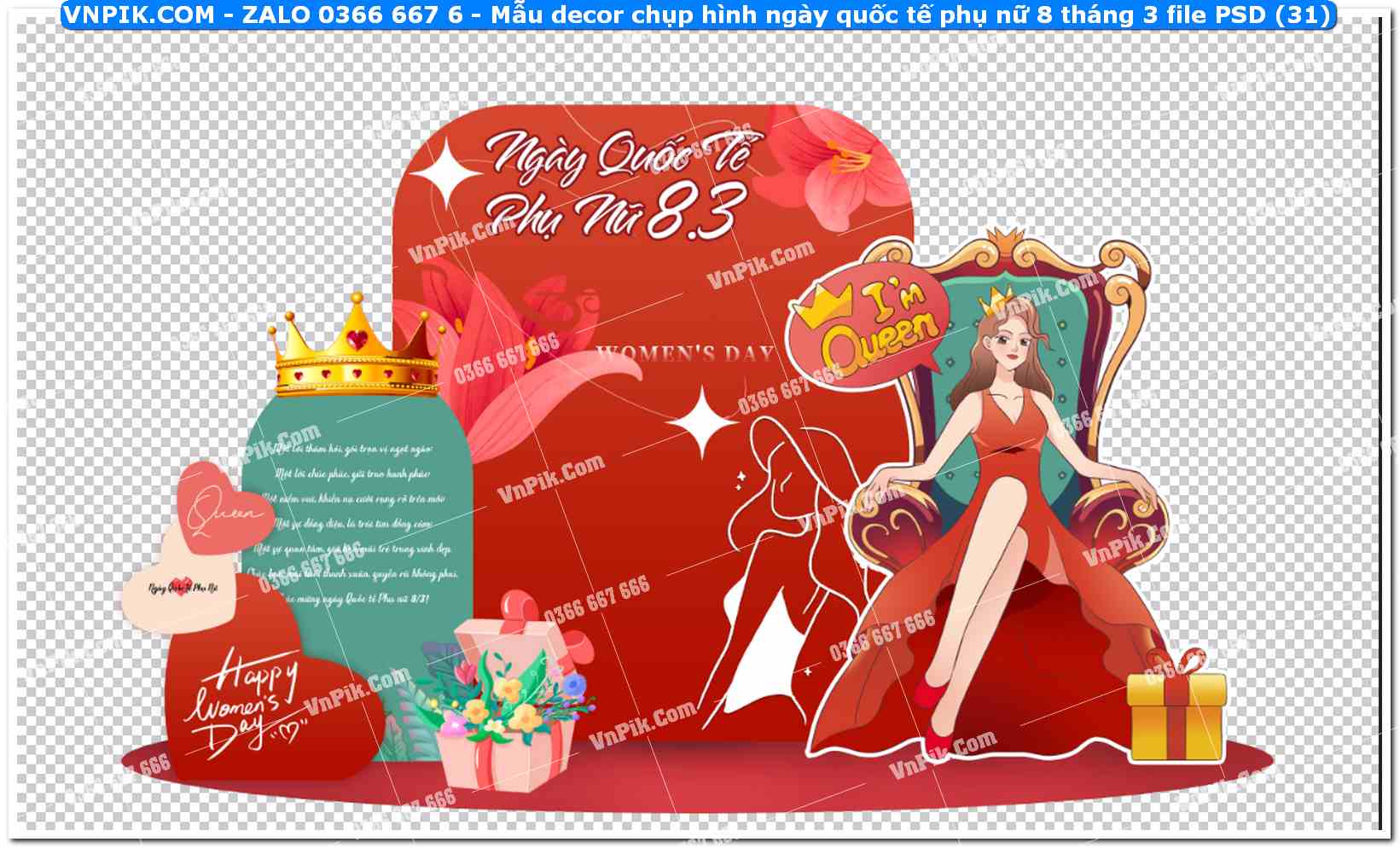 Mẫu decor chụp hình ngày quốc tế phụ nữ 8 tháng 3 file PSD (31)