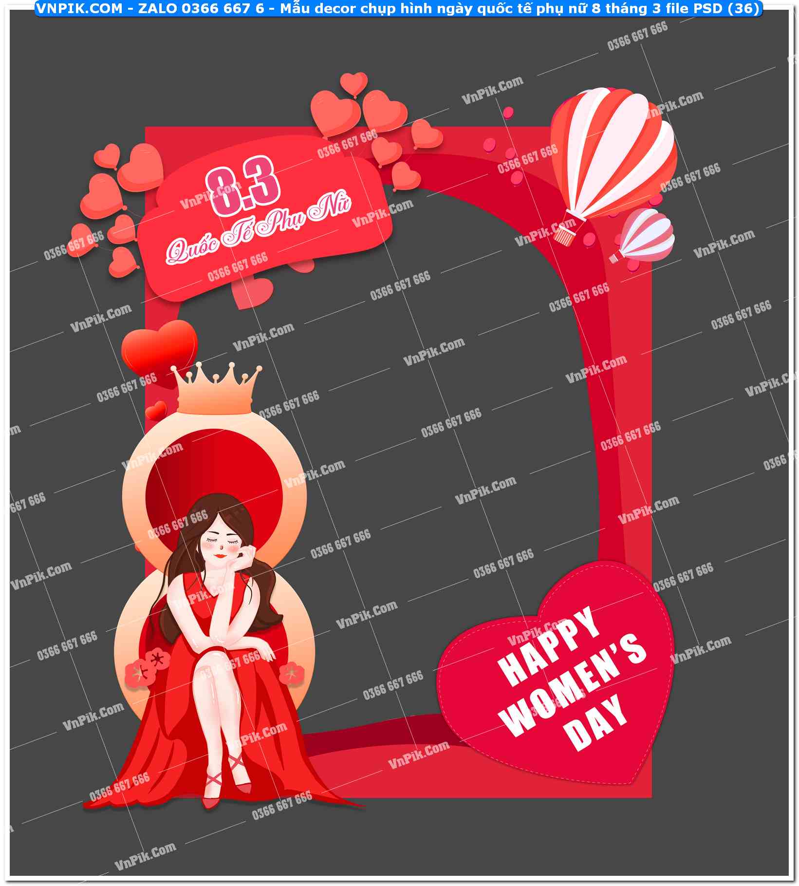 Mẫu decor chụp hình ngày quốc tế phụ nữ 8 tháng 3 file PSD (36)