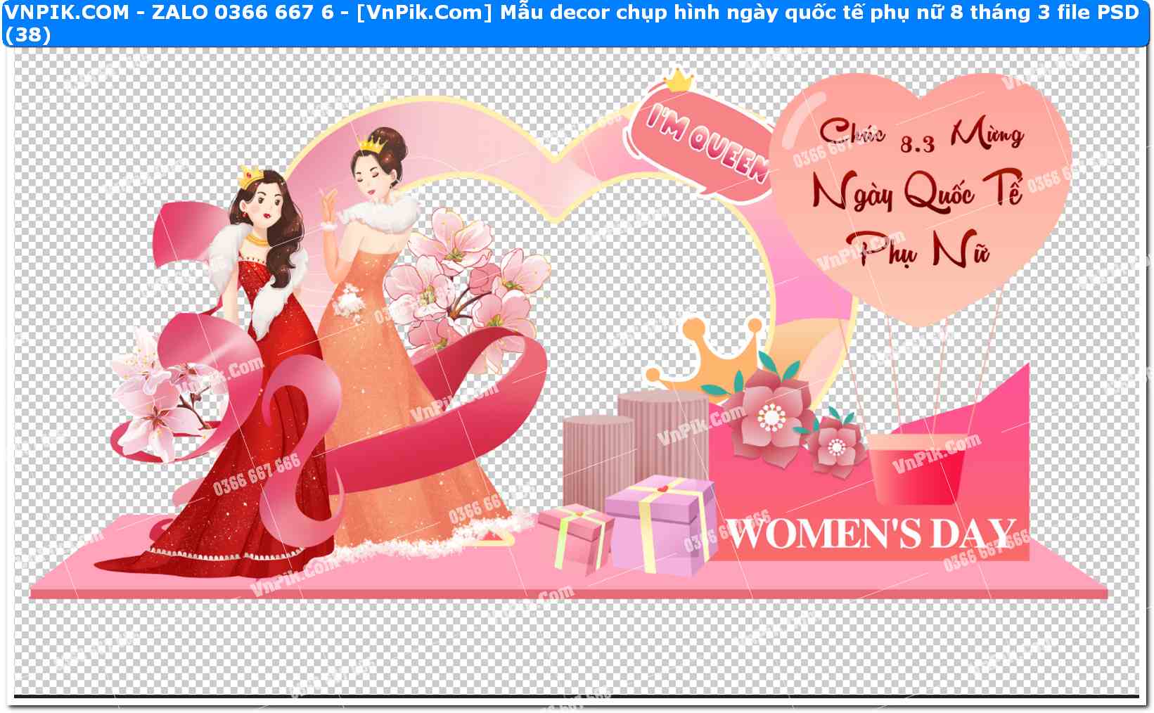 Mẫu decor chụp hình ngày quốc tế phụ nữ 8 tháng 3 file PSD (38)