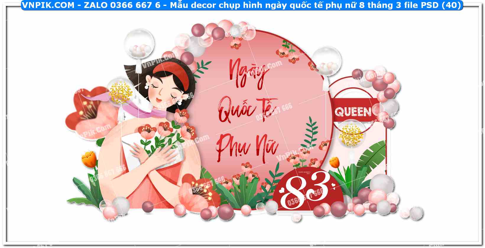 Mẫu decor chụp hình ngày quốc tế phụ nữ 8 tháng 3 file PSD (40)