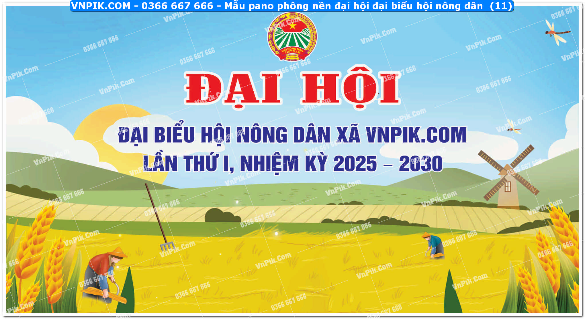 Mẫu pano phông nền đại hội đại biểu hội nông dân (11)