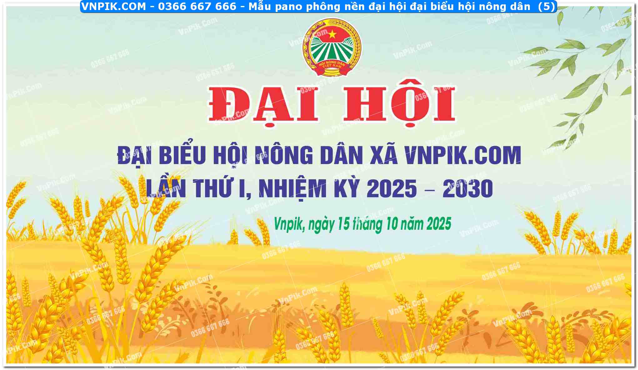 Mẫu pano phông nền đại hội đại biểu hội nông dân (5)