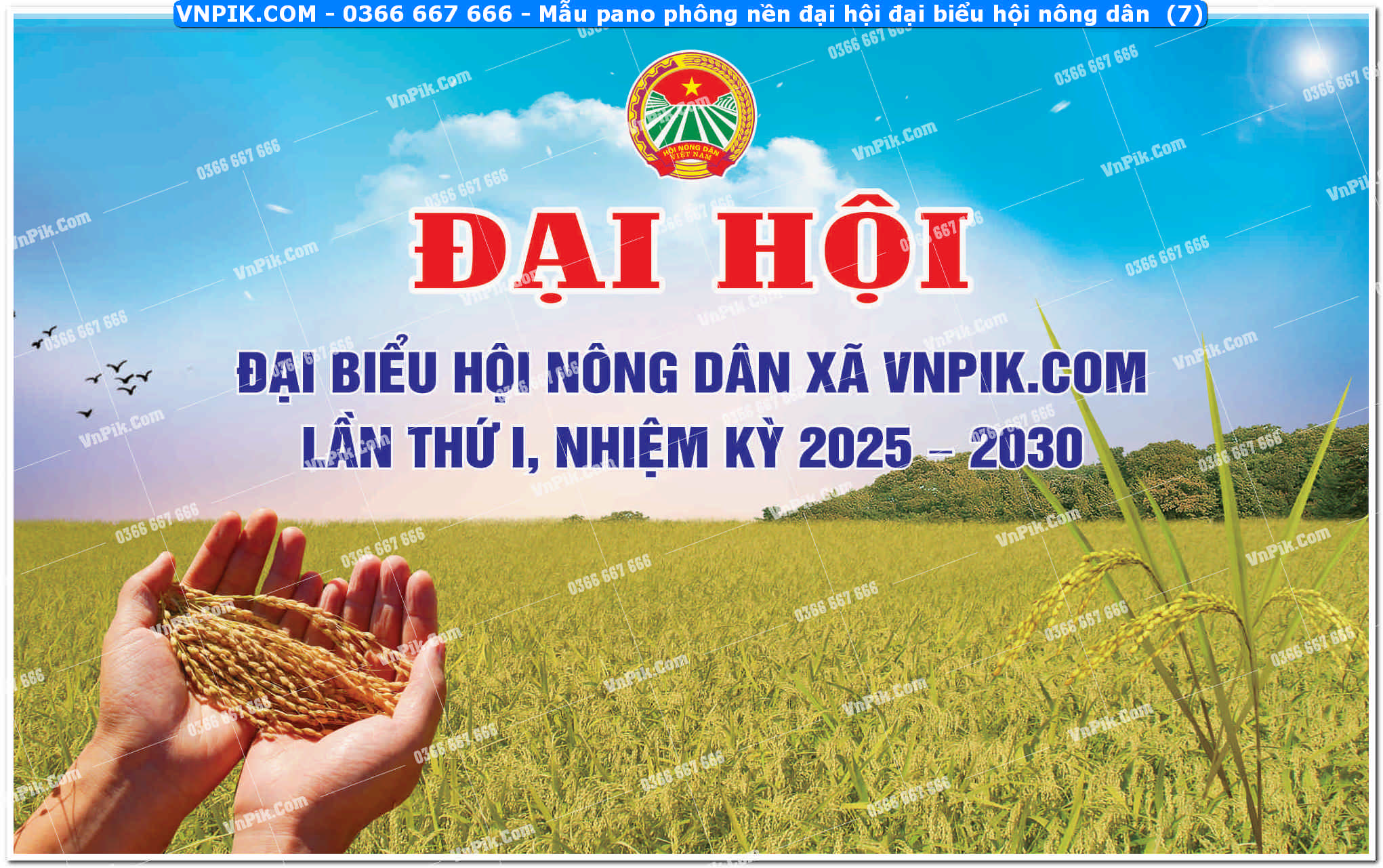 Mẫu pano phông nền đại hội đại biểu hội nông dân (7)