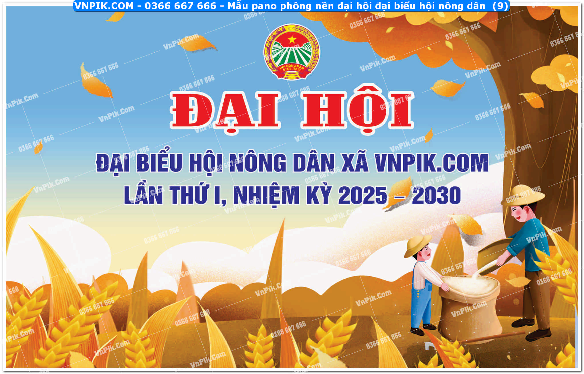 Mẫu pano phông nền đại hội đại biểu hội nông dân (9)