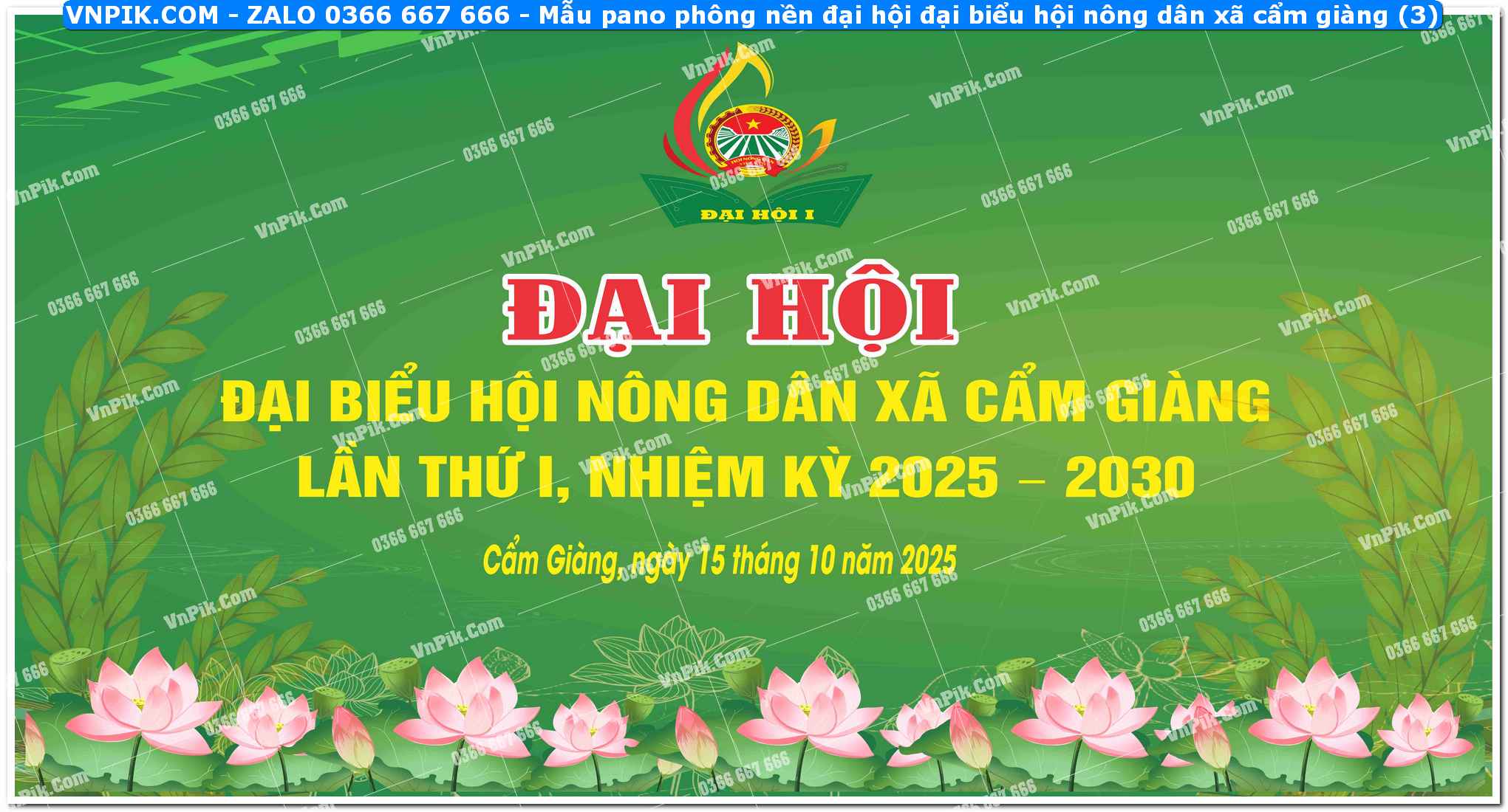 Mẫu pano phông nền đại hội đại biểu hội nông dân xã cẩm giàng (3)