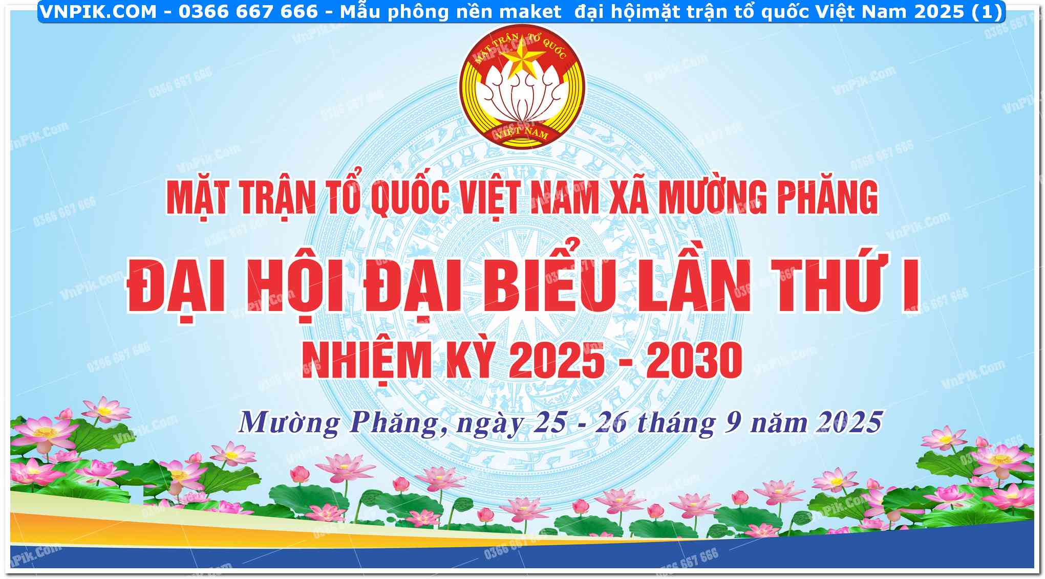 Mẫu phông nền maket  đại hội mặt trận tổ quốc Việt Nam 2025 (1)