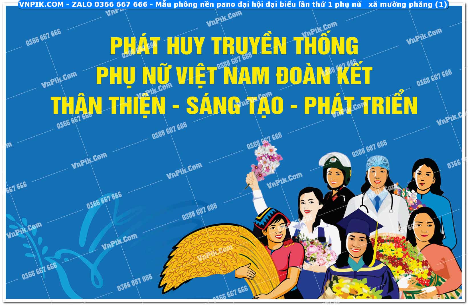 Mẫu phông nền pano đại hội đại biểu lần thứ 1 phụ nữ xã mường phăng (1)