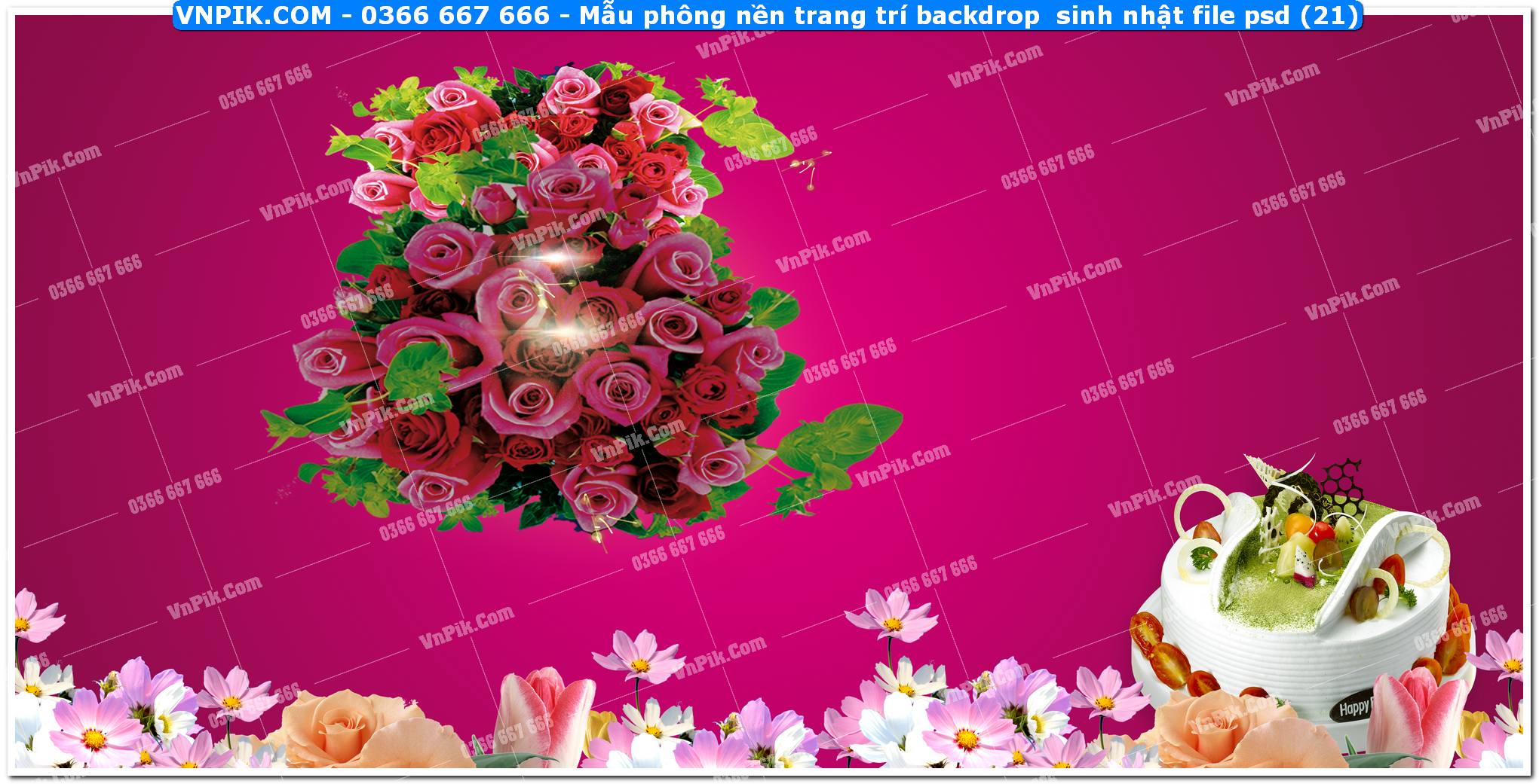 Mẫu phông nền trang trí backdrop  sinh nhật file psd (23)