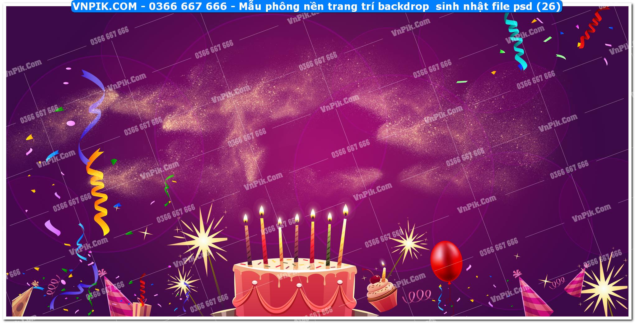 Mẫu phông nền trang trí backdrop  sinh nhật file psd (27)