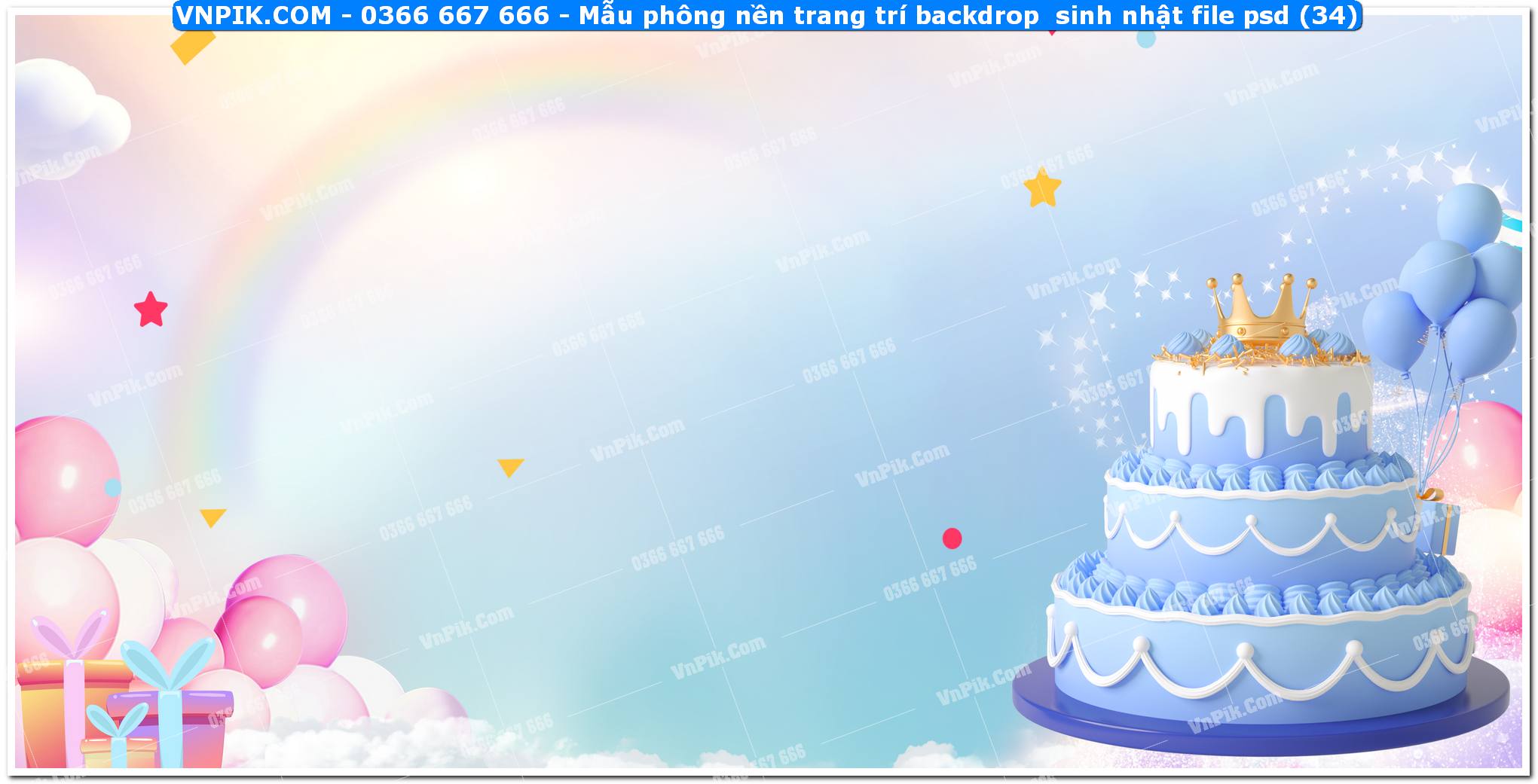 Mẫu phông nền trang trí backdrop  sinh nhật file psd (34)