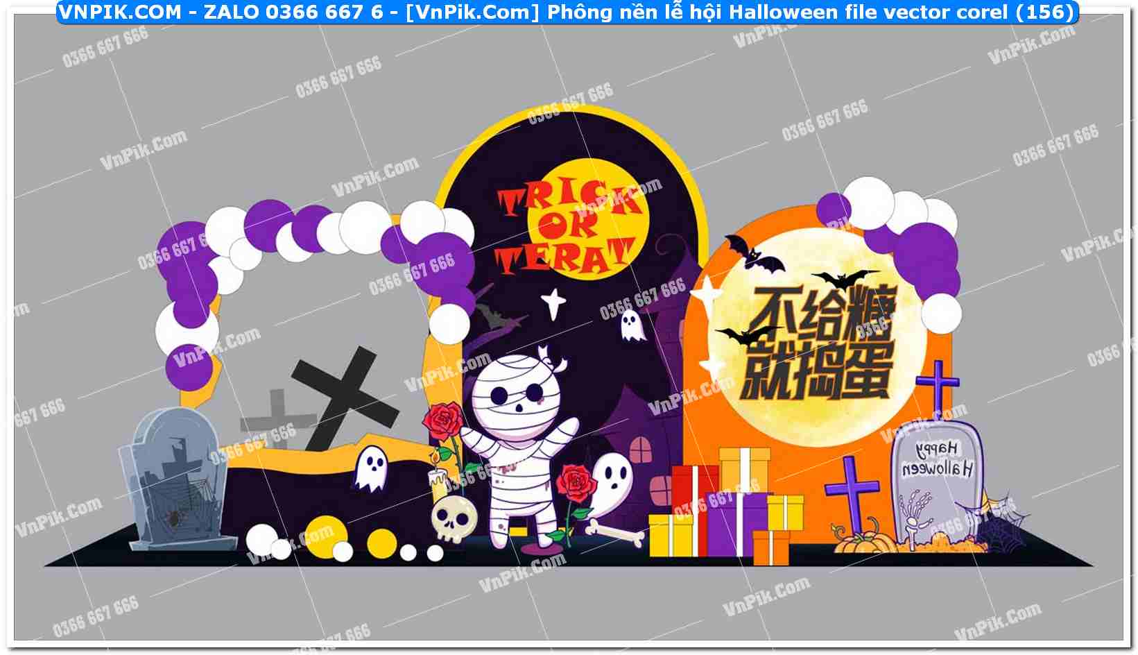 Phông nền lễ hội Halloween file vector corel (156)