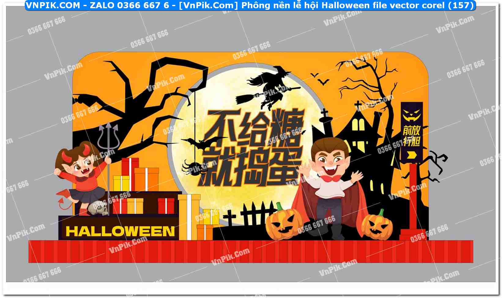 Phông nền lễ hội Halloween file vector corel (157)