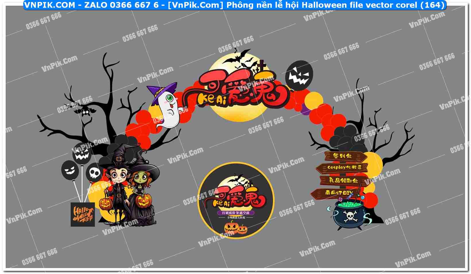 Phông nền lễ hội Halloween file vector corel (164)