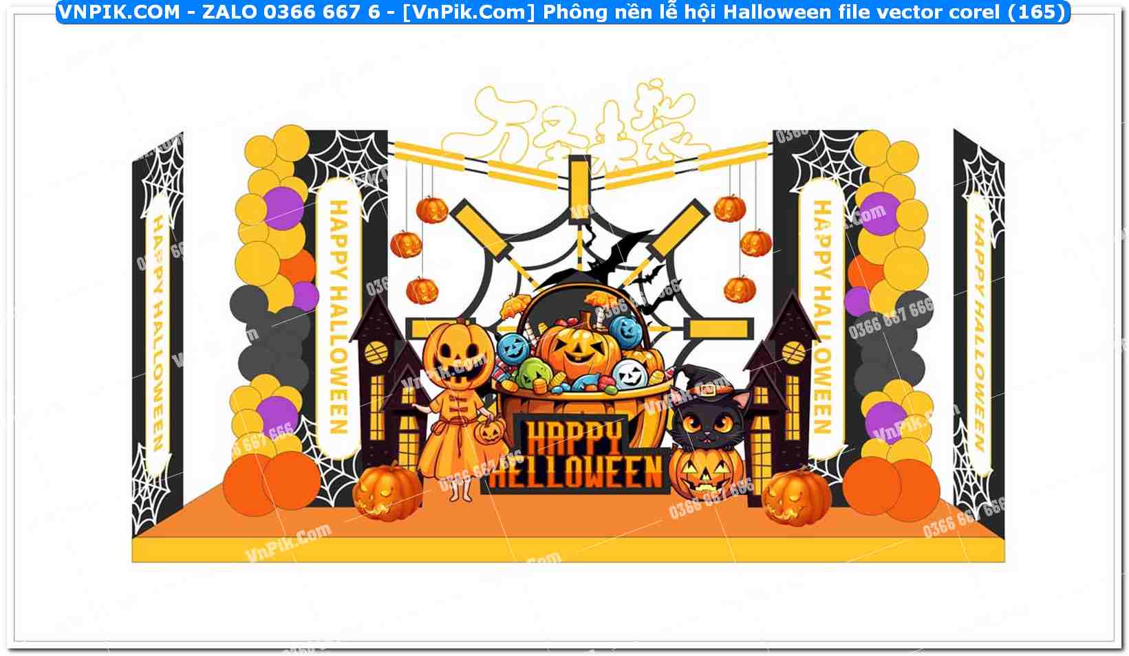 Phông nền lễ hội Halloween file vector corel (165)