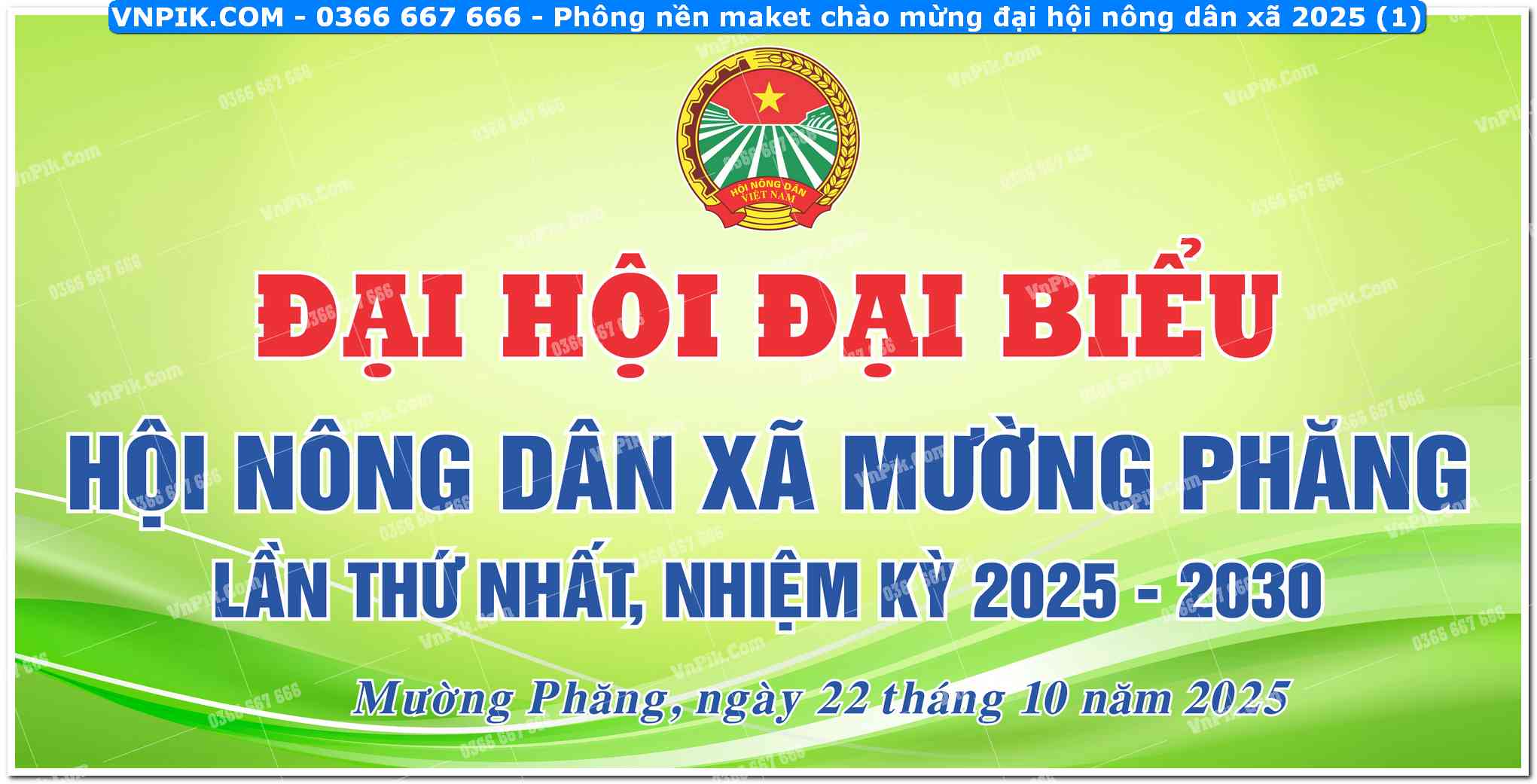 Phông nền maket chào mừng đại hội nông dân xã 2025 (1)