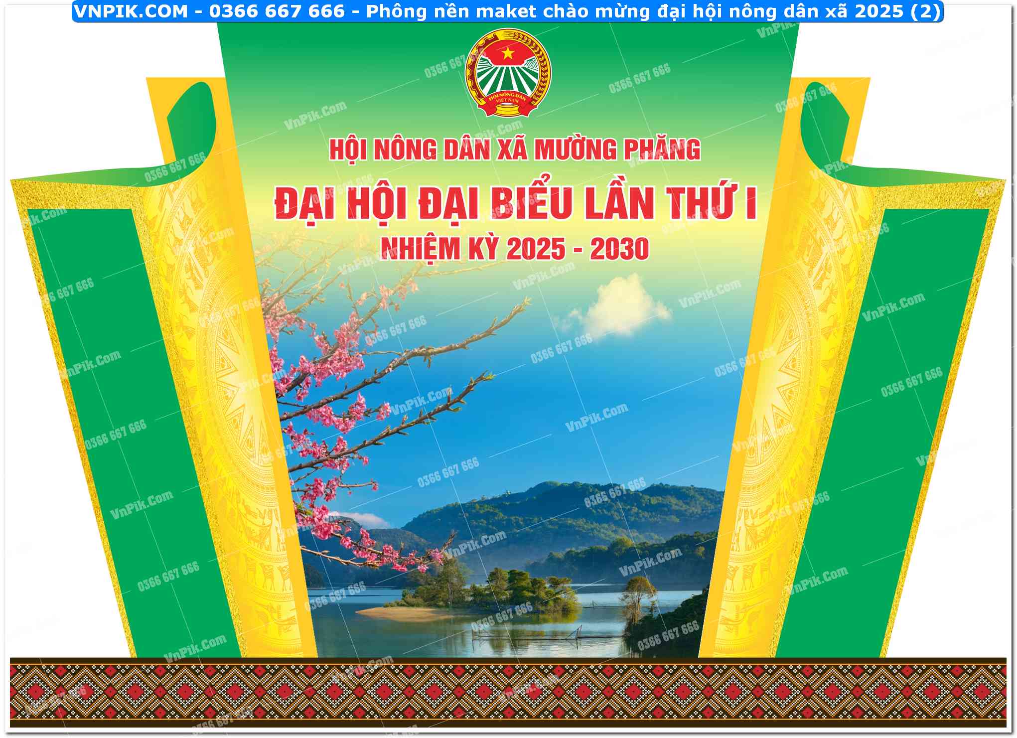 Phông nền maket chào mừng đại hội nông dân xã 2025 (2)