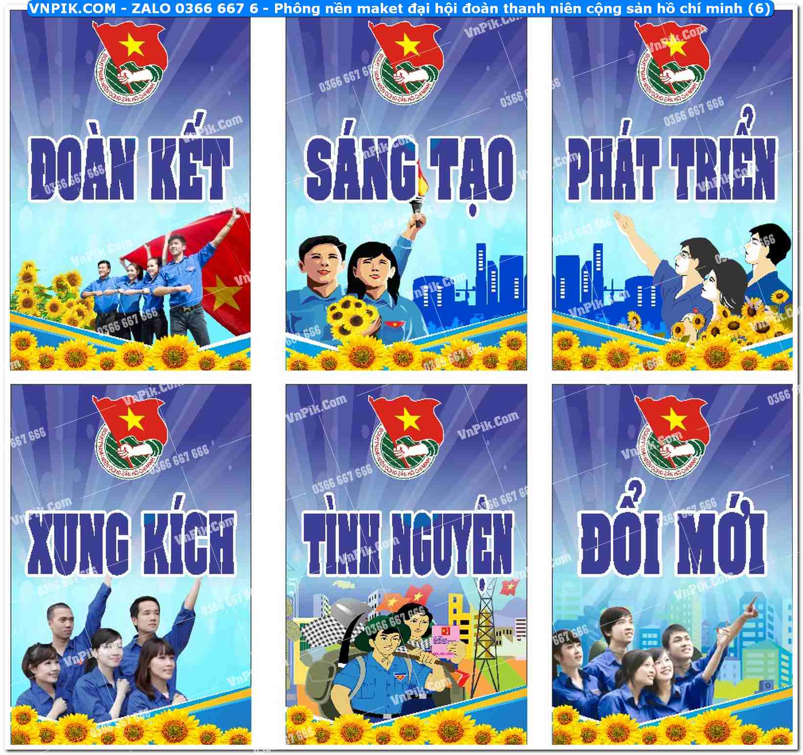 Phông nền maket đại hội đoàn thanh niên cộng sản hồ chí minh (6)