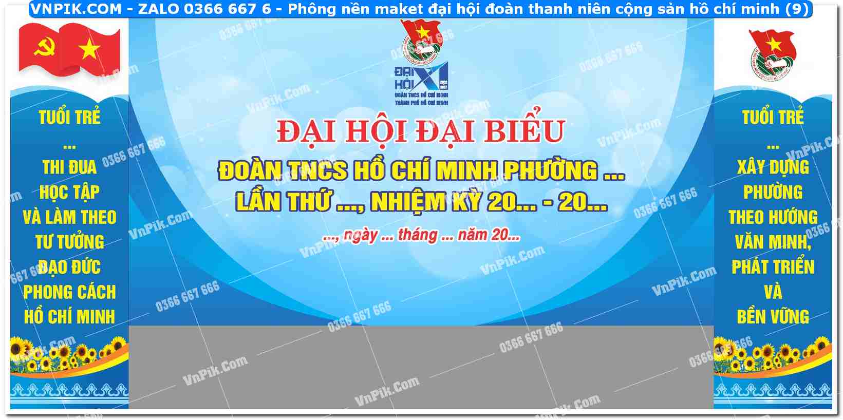 Phông nền maket đại hội đoàn thanh niên cộng sản hồ chí minh (9)