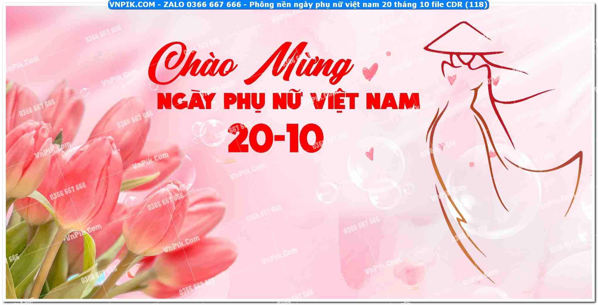 Phông nền ngày phụ nữ việt nam 20 tháng 10 file CDR (118)