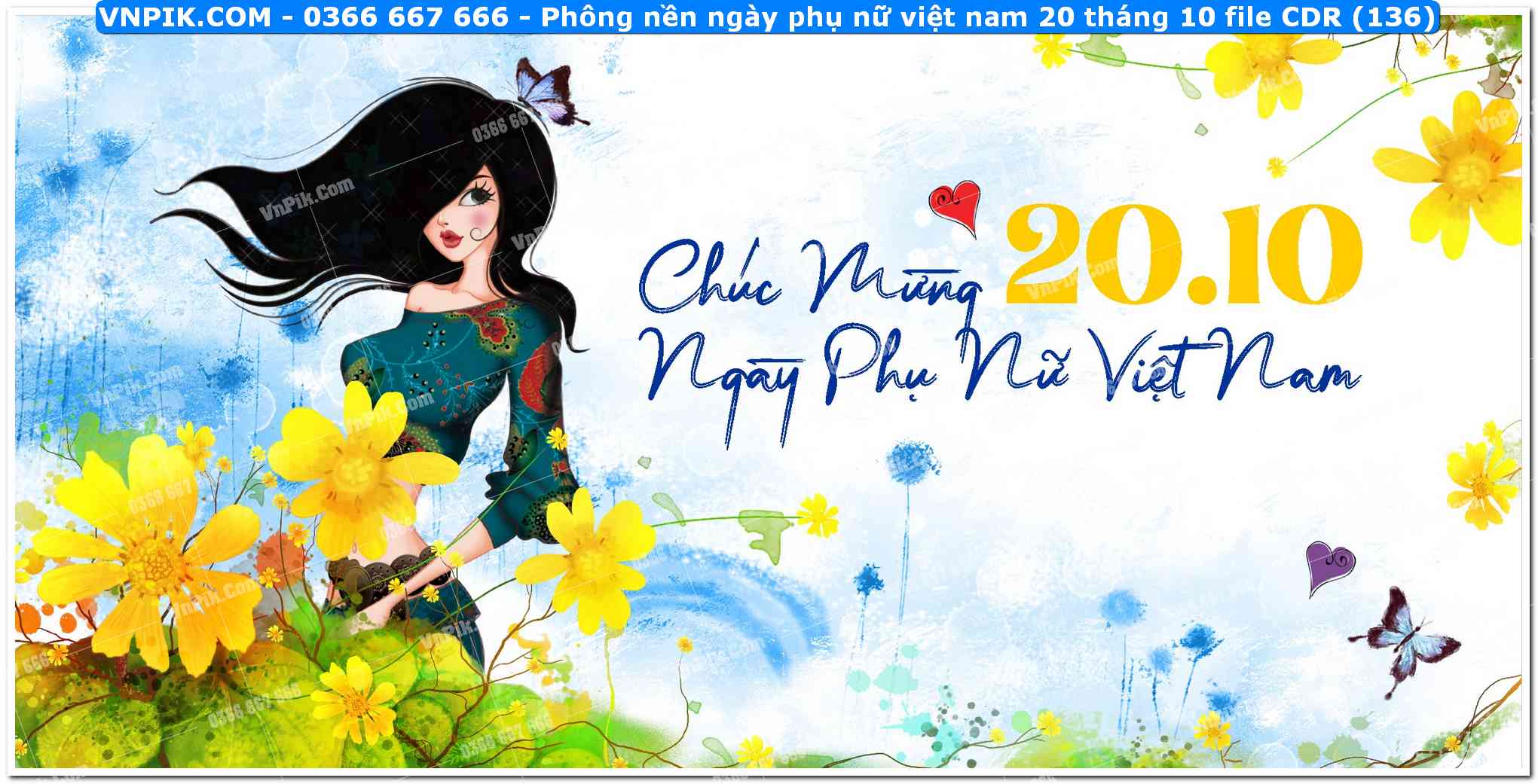 Phông nền ngày phụ nữ việt nam 20 tháng 10 file CDR (136)