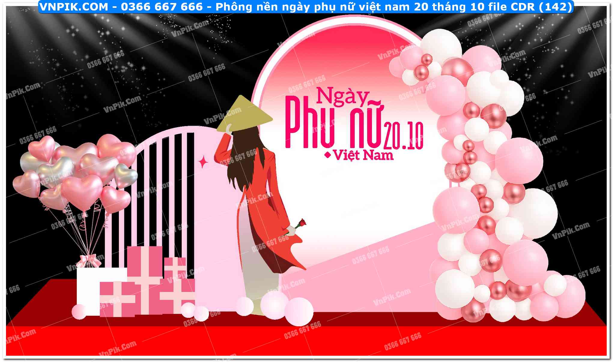 Phông nền ngày phụ nữ việt nam 20 tháng 10 file CDR (142)
