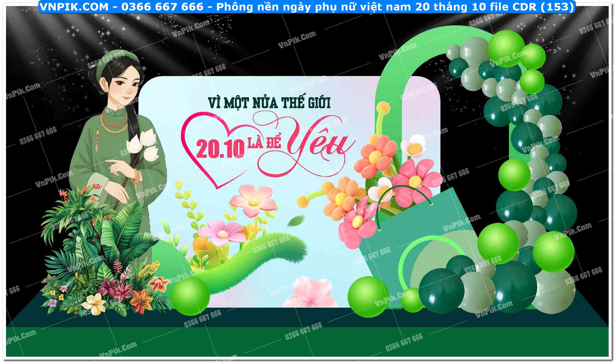 Phông nền ngày phụ nữ việt nam 20 tháng 10 file CDR (153)