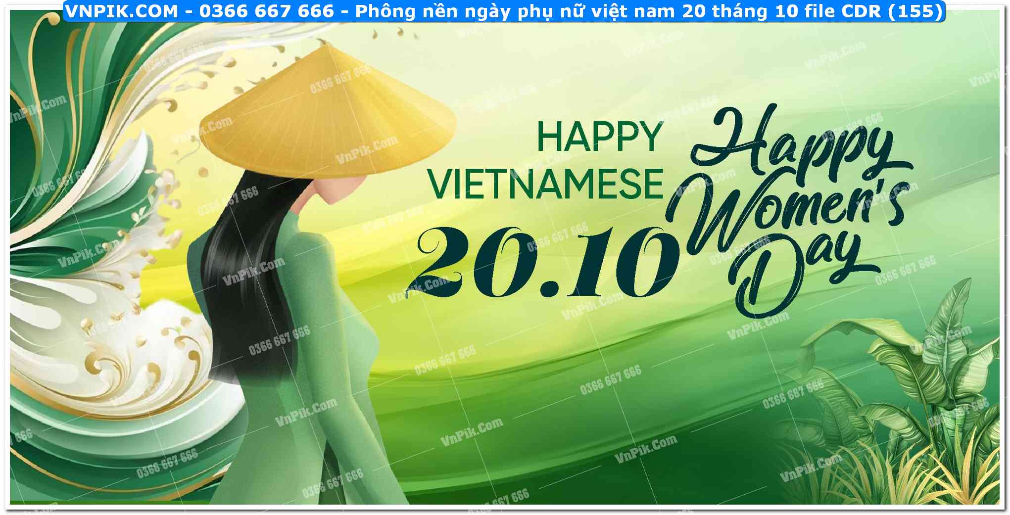 Phông nền ngày phụ nữ việt nam 20 tháng 10 file CDR (155)