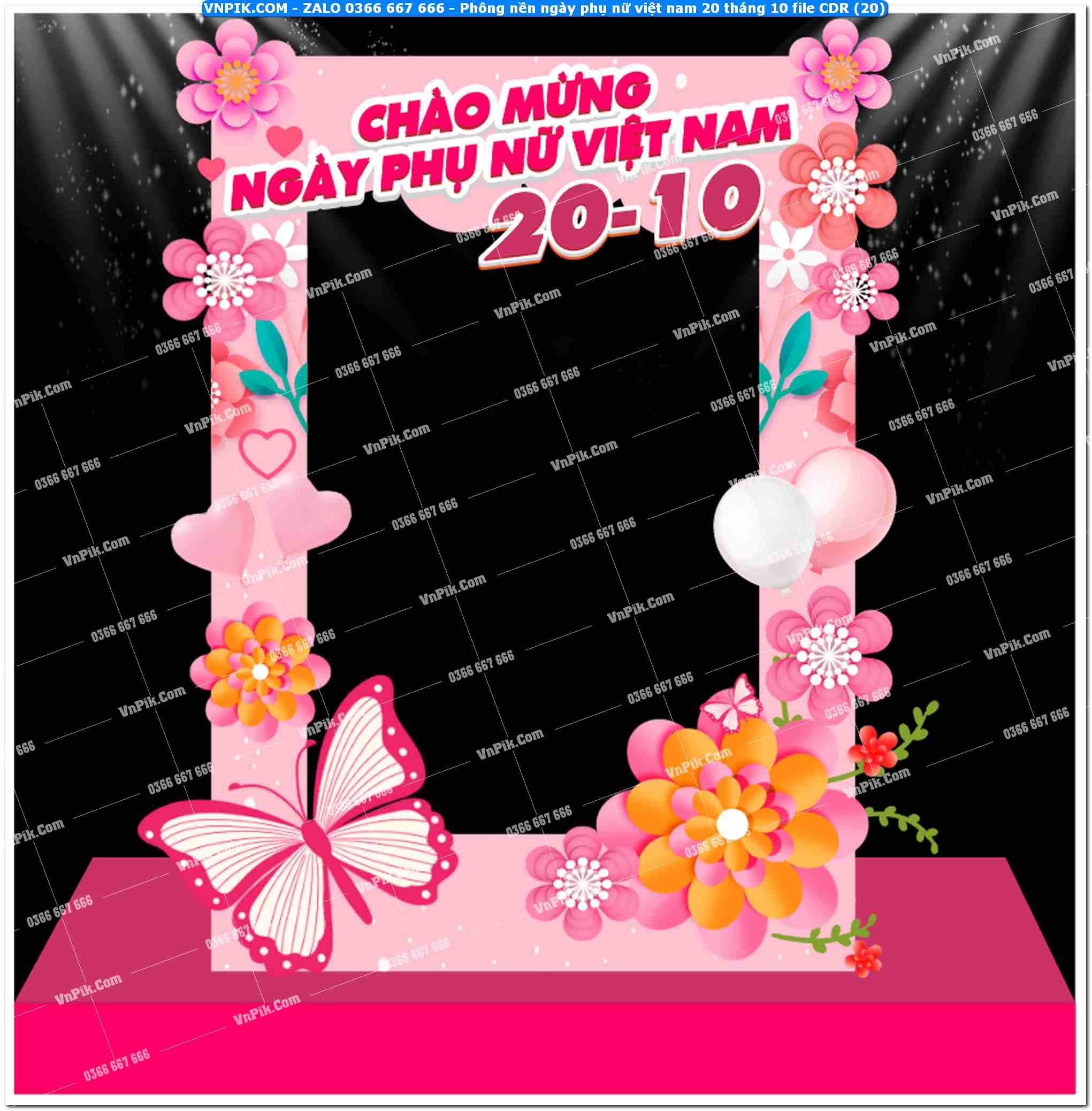 Phông nền ngày phụ nữ việt nam 20 tháng 10 file CDR (20)