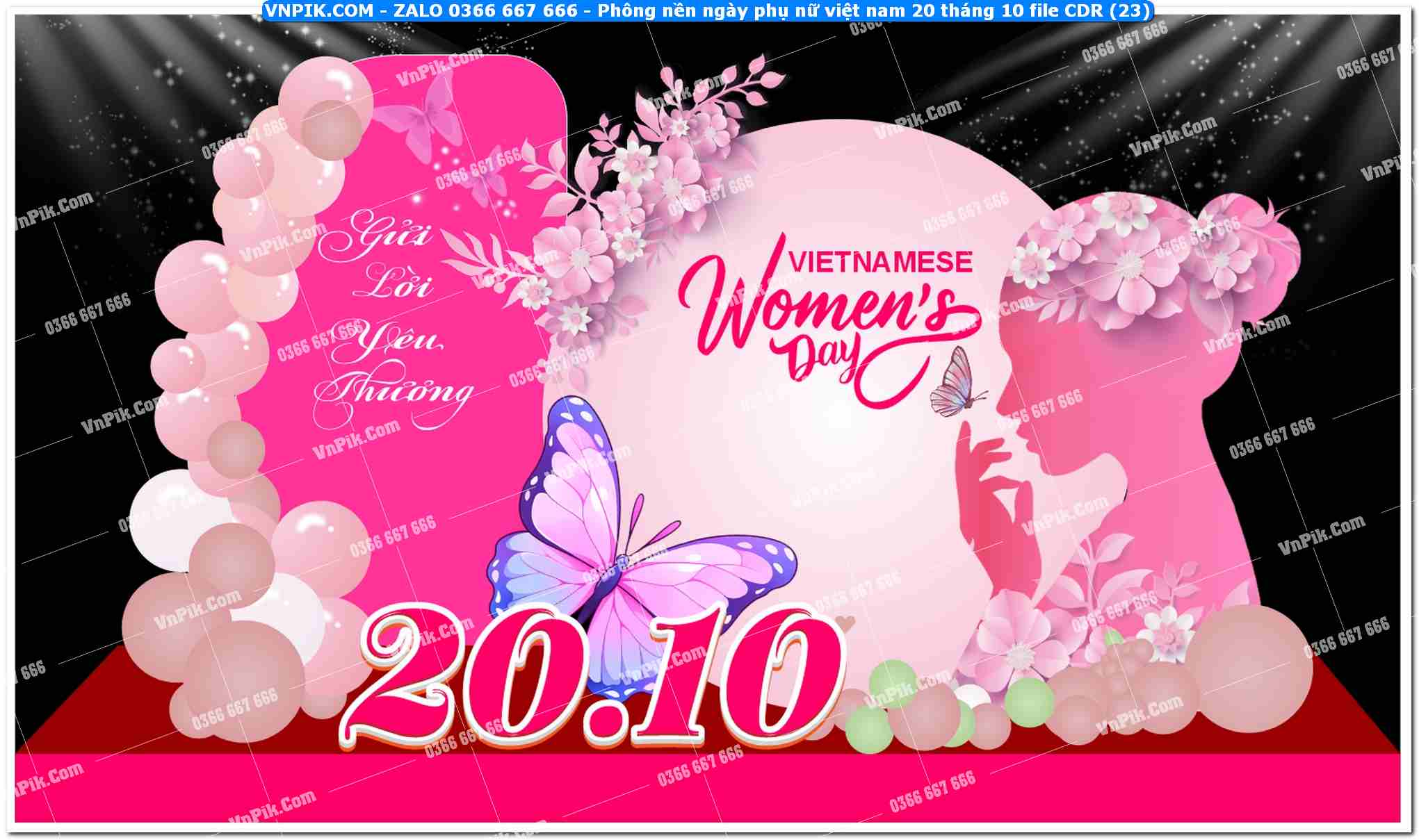Phông nền ngày phụ nữ việt nam 20 tháng 10 file CDR (23)