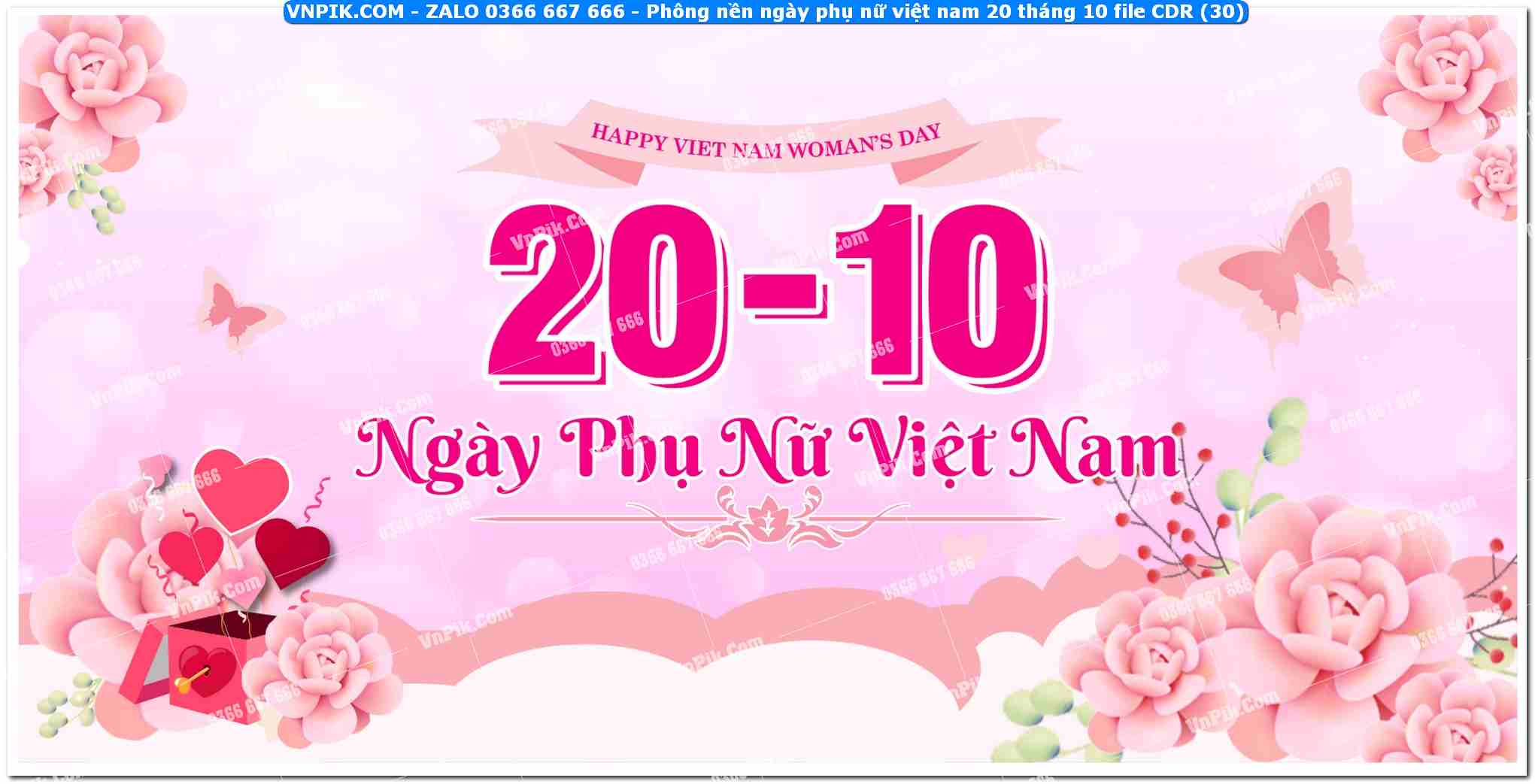 Phông nền ngày phụ nữ việt nam 20 tháng 10 file CDR (30)