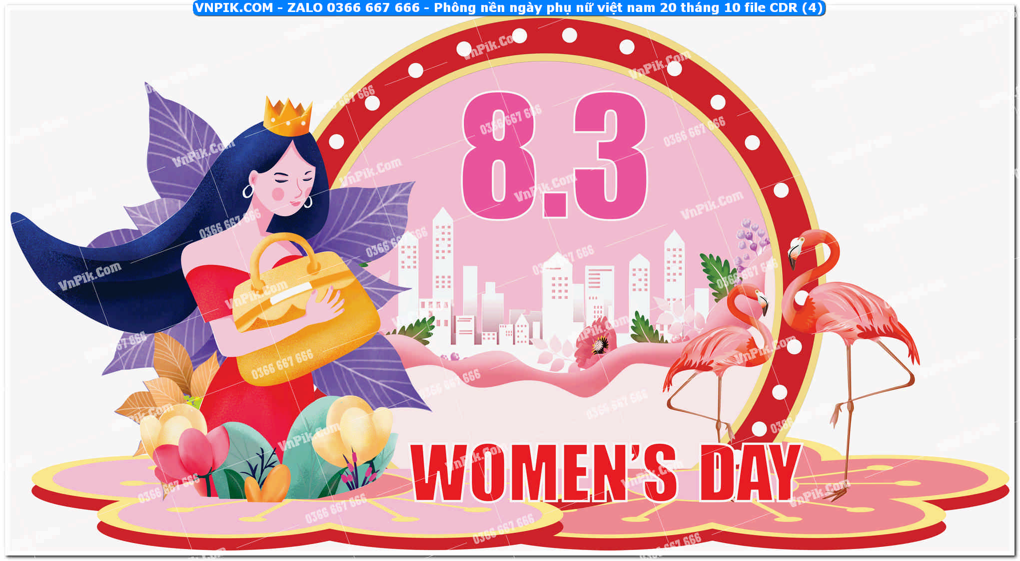 Phông nền ngày phụ nữ việt nam 20 tháng 10 file CDR (4)