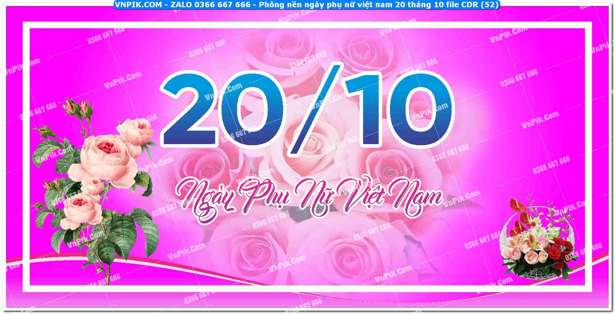 Phông nền ngày phụ nữ việt nam 20 tháng 10 file CDR (52)