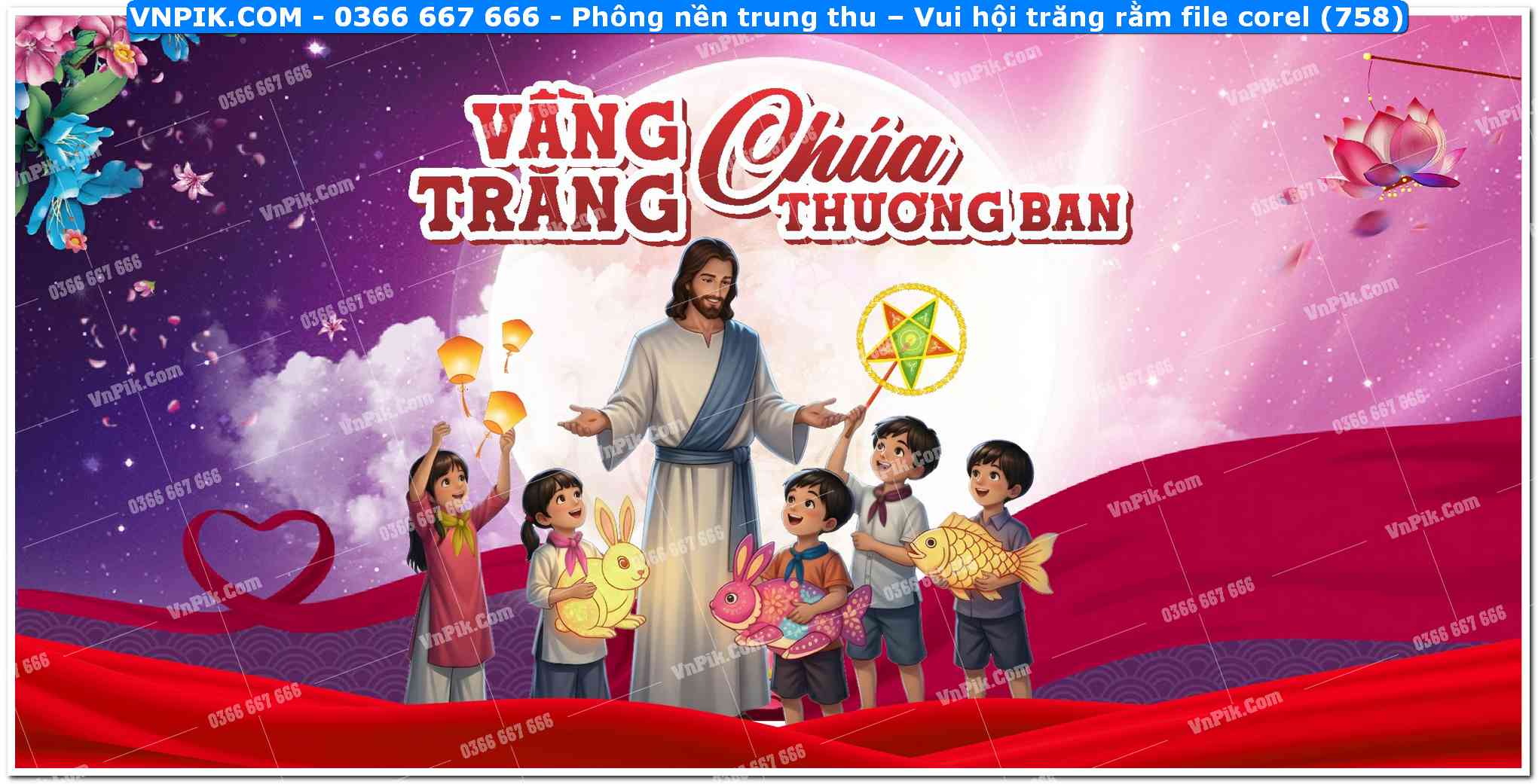 Phông nền trung thu – Vui hội trăng rằm file corel (758)