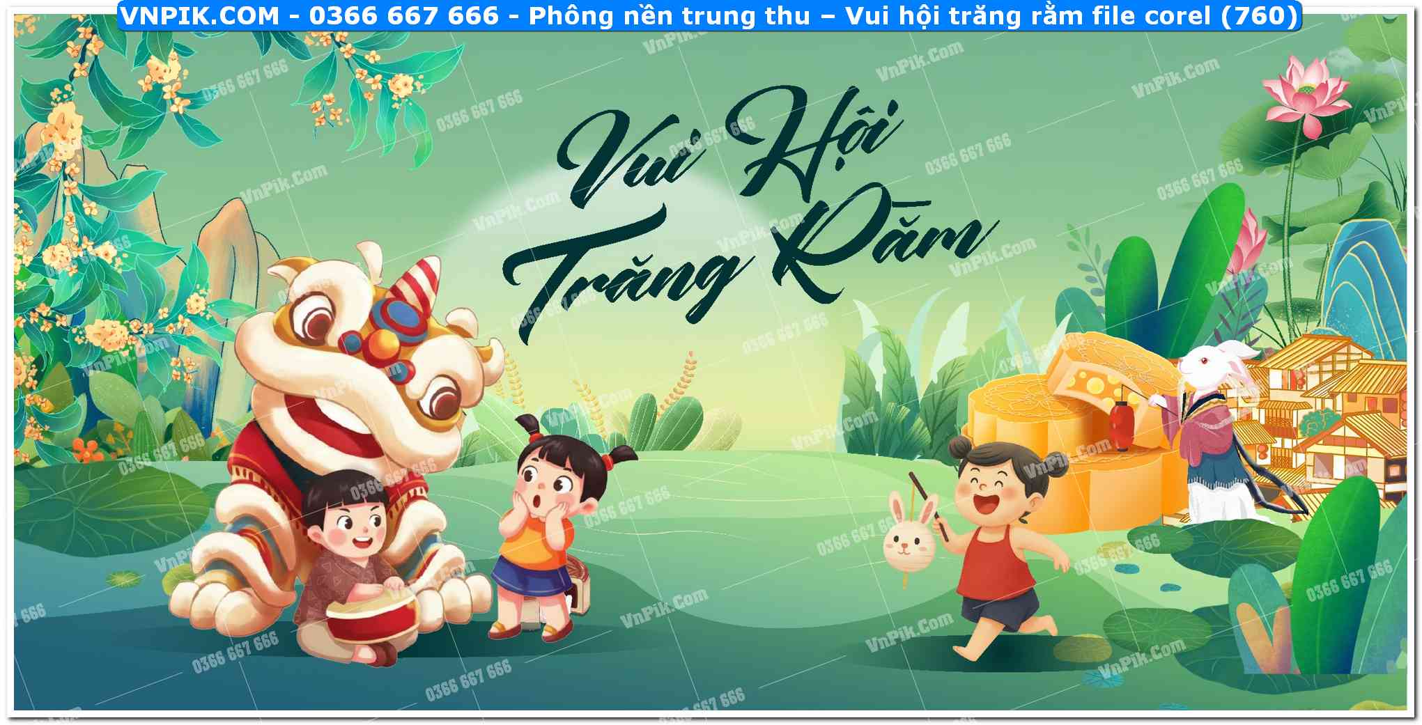 Phông nền trung thu – Vui hội trăng rằm file corel (760)