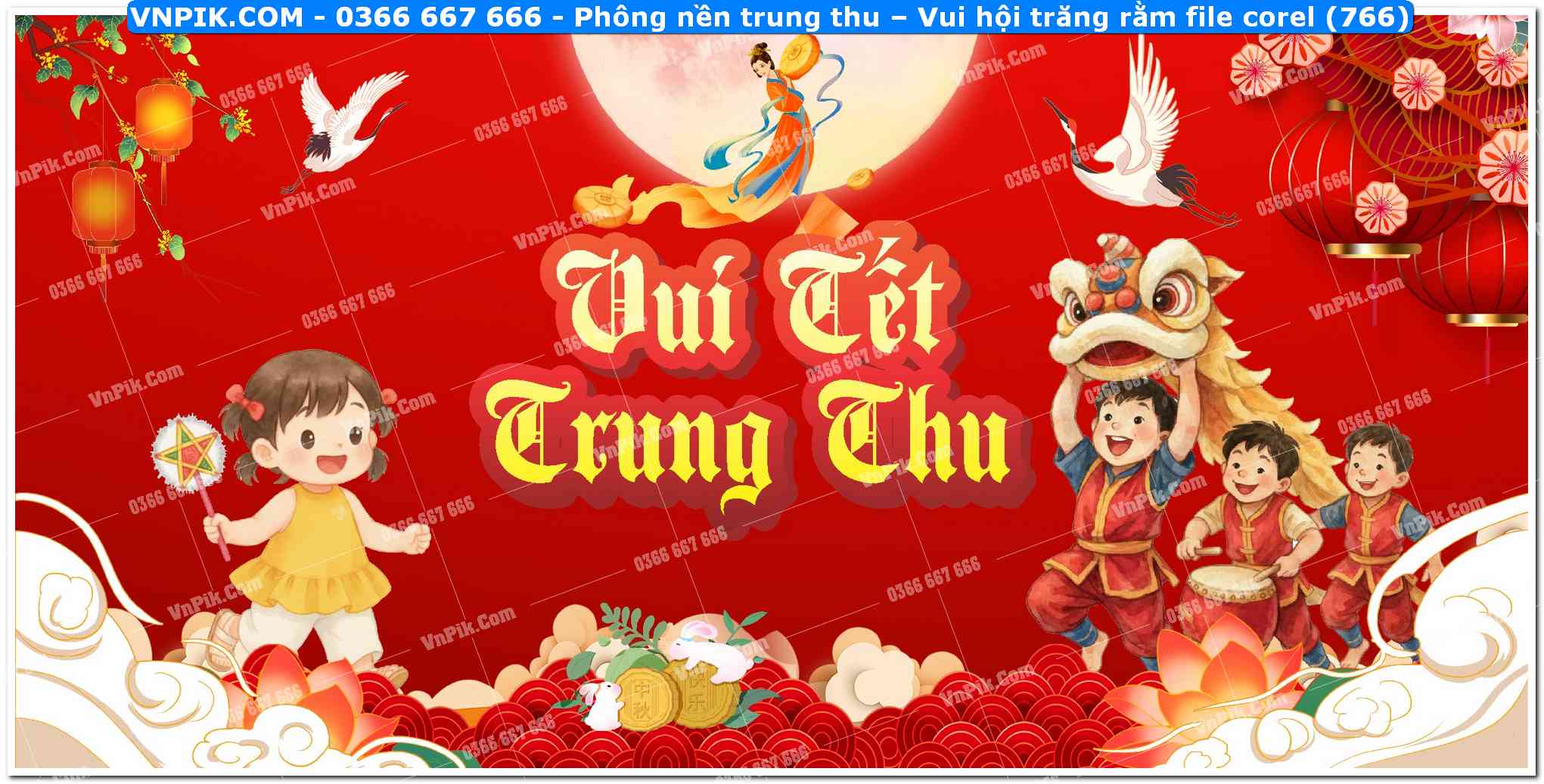 Phông nền trung thu – Vui hội trăng rằm file corel (766)