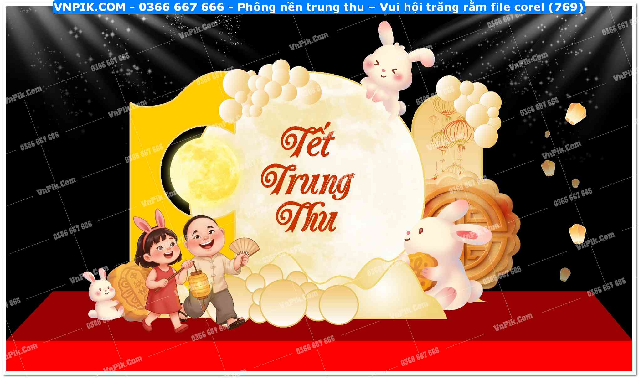 Phông nền trung thu – Vui hội trăng rằm file corel (769)