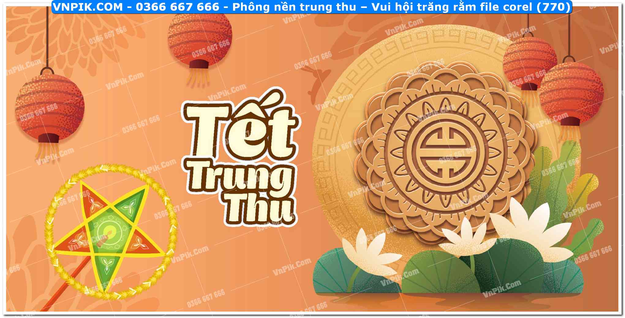 Phông nền trung thu – Vui hội trăng rằm file corel (770)
