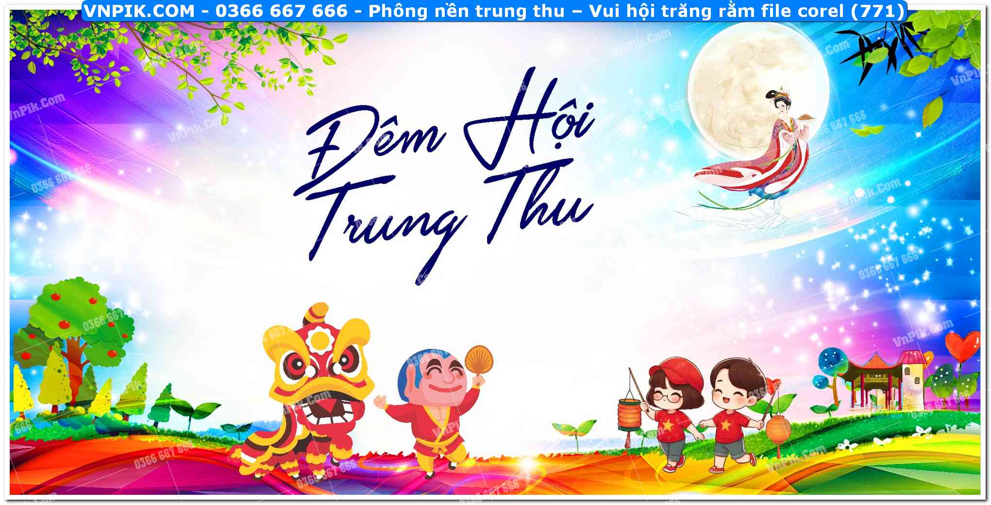 Phông nền trung thu – Vui hội trăng rằm file corel (771)