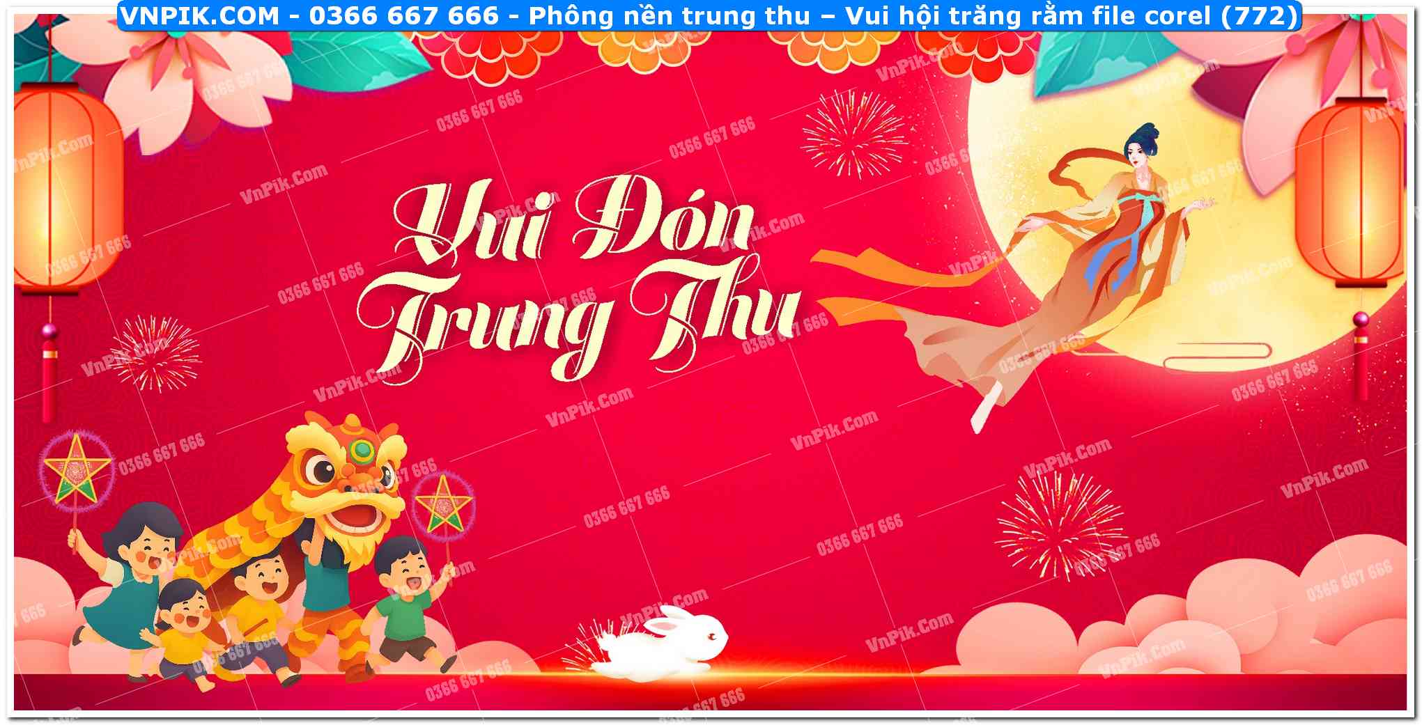 Phông nền trung thu – Vui hội trăng rằm file corel (772)