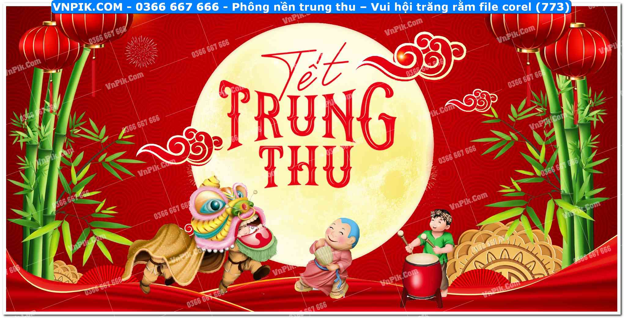 Phông nền trung thu – Vui hội trăng rằm file corel (773)