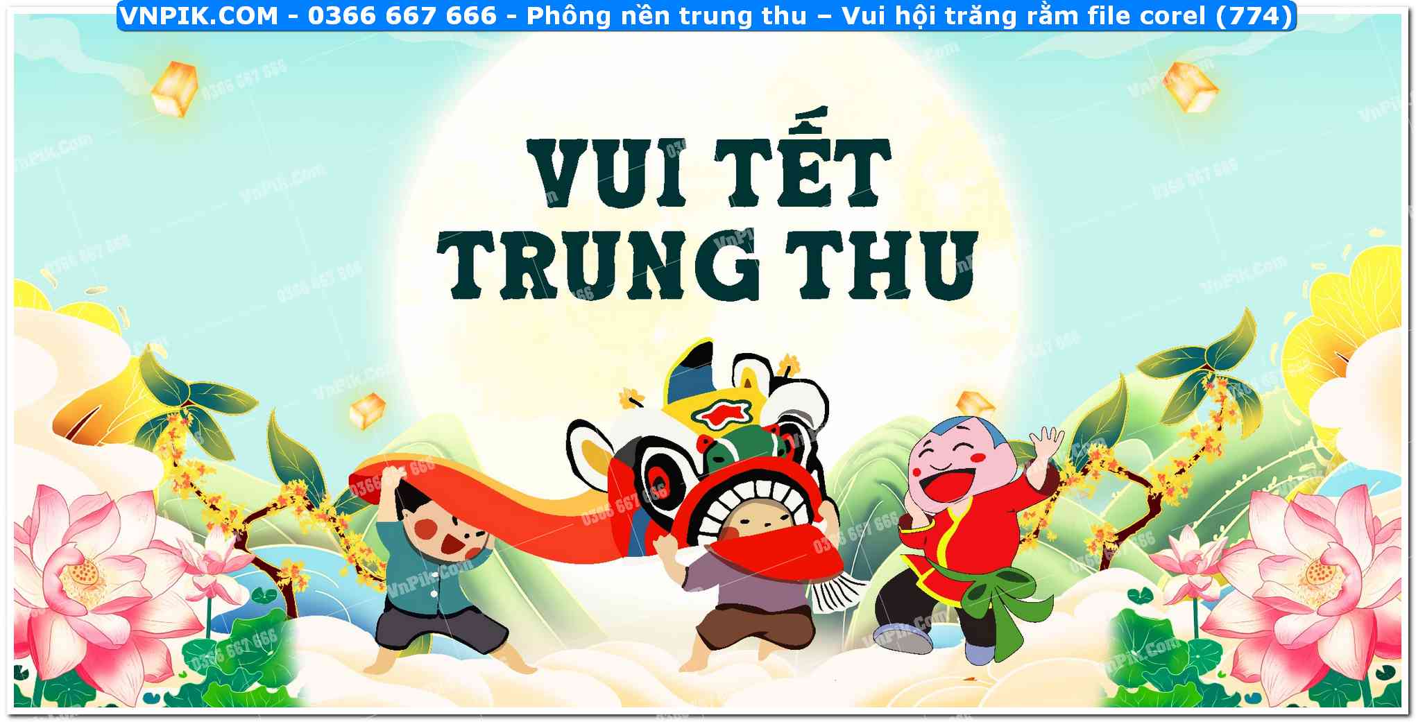 Phông nền trung thu – Vui hội trăng rằm file corel (774)