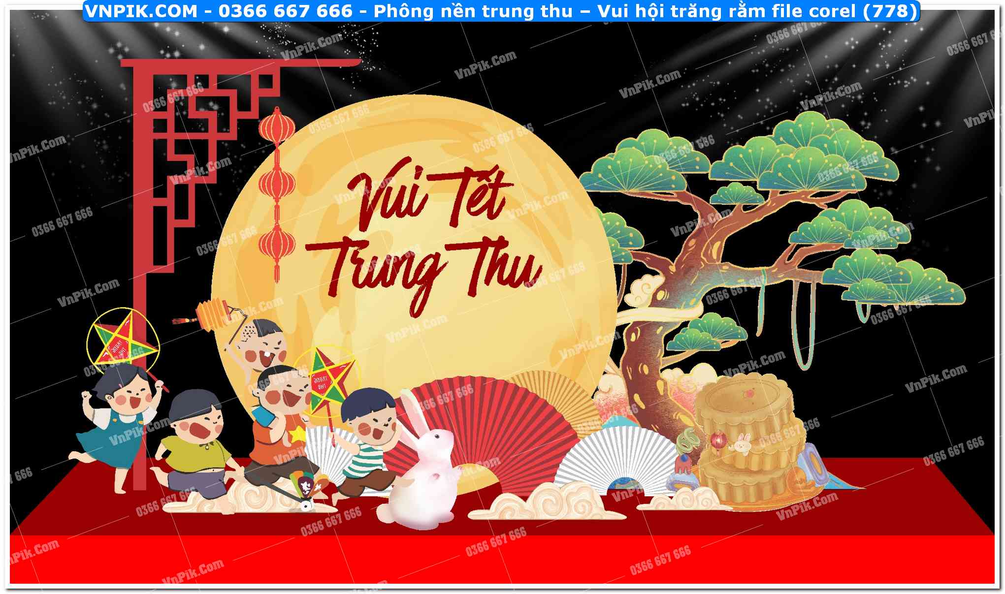 Phông nền trung thu – Vui hội trăng rằm file corel (778)