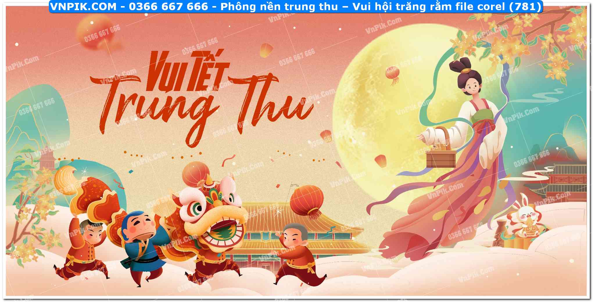 Phông nền trung thu – Vui hội trăng rằm file corel (781)