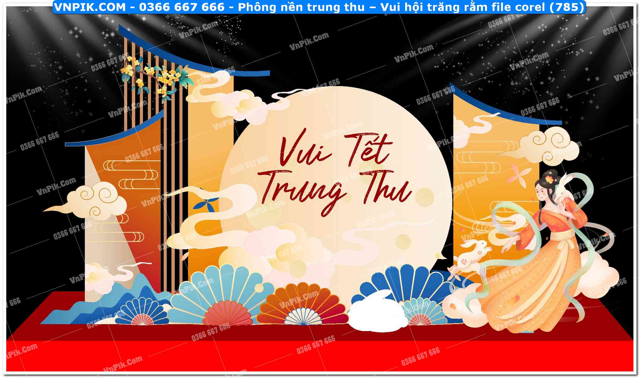 Phông nền trung thu – Vui hội trăng rằm file corel (785)