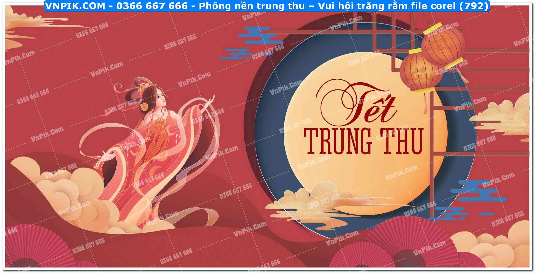 Phông nền trung thu – Vui hội trăng rằm file corel (792)
