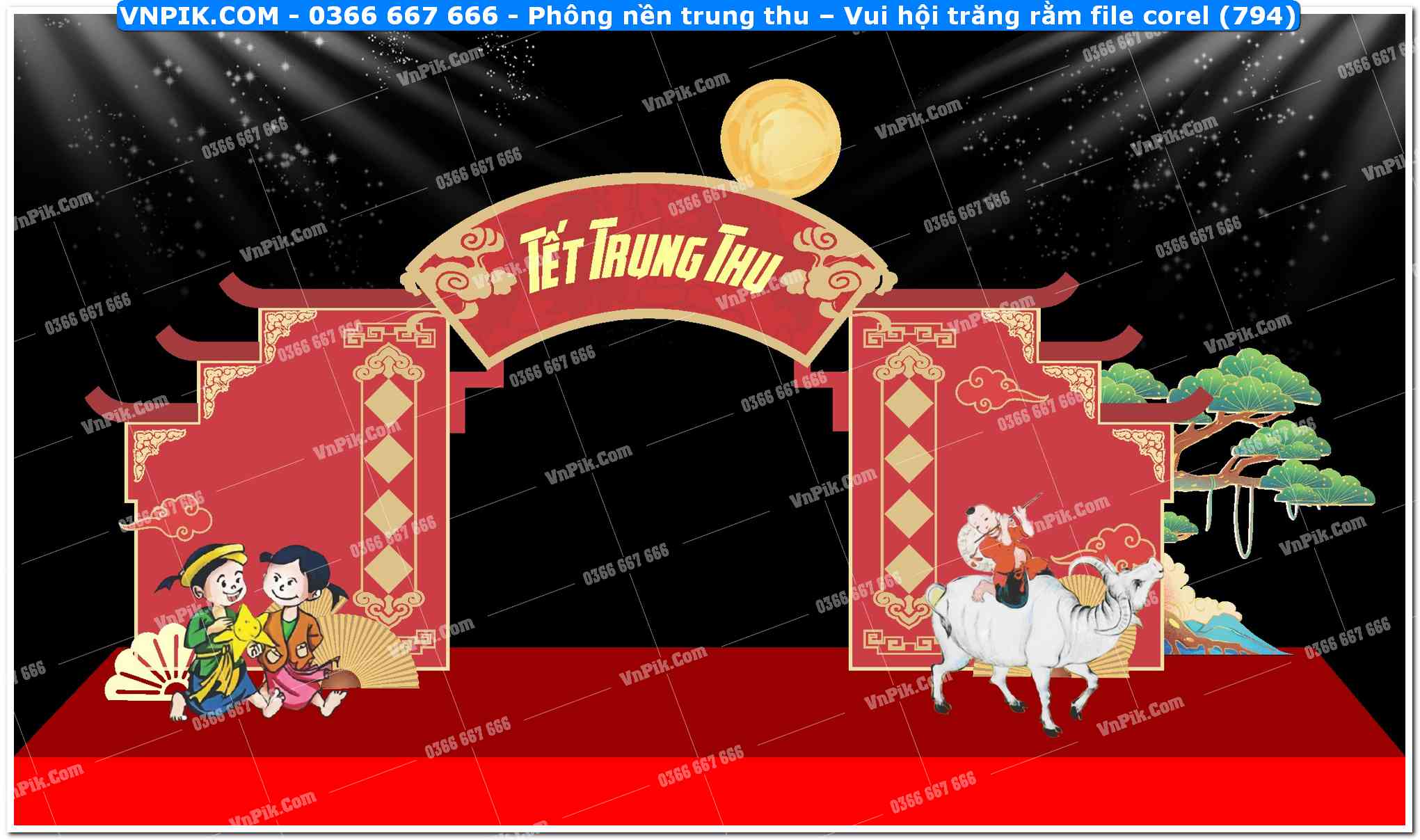 Phông nền trung thu – Vui hội trăng rằm file corel (794)